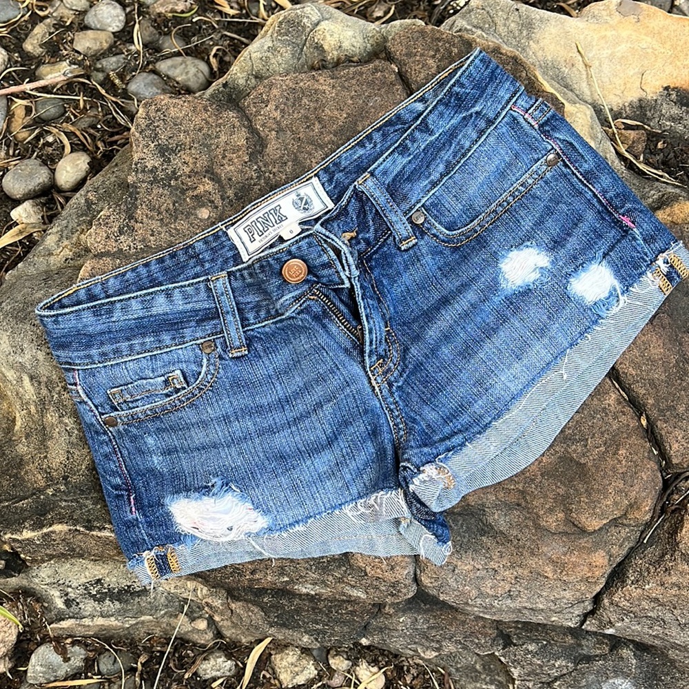 PINK denim shorts